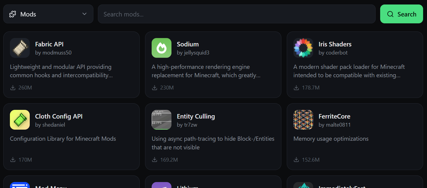 Crit Launcher's built-in mod manager